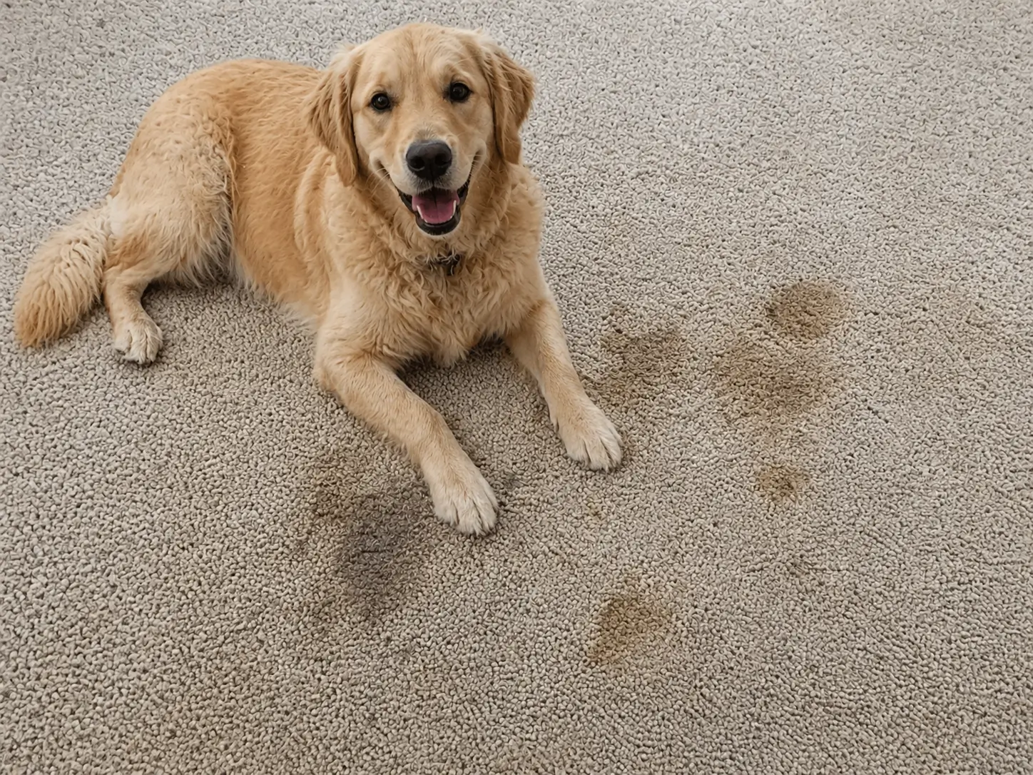 carpet with visible dirt and spots