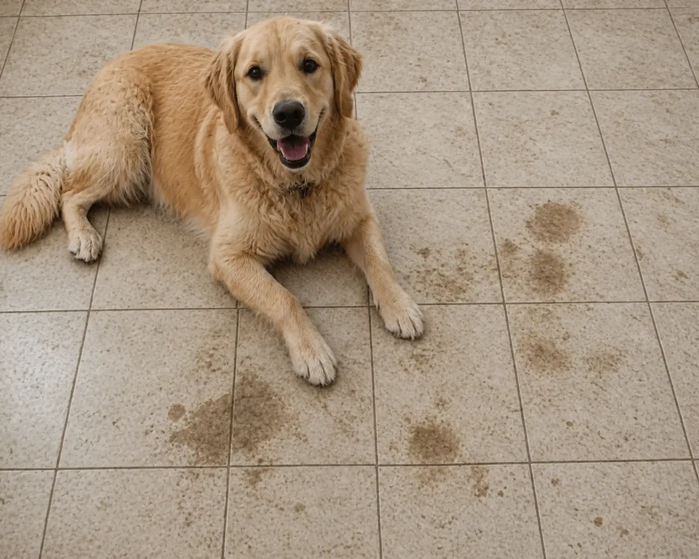 tile with visible dirt and spots